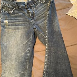 Jeweled skinny jeans